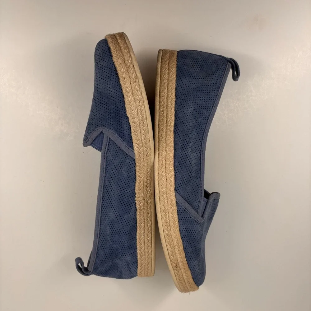 Clarks Azella Major Women's 11M Blue Suede‎ Perforated Espadrille Slip-On Flats